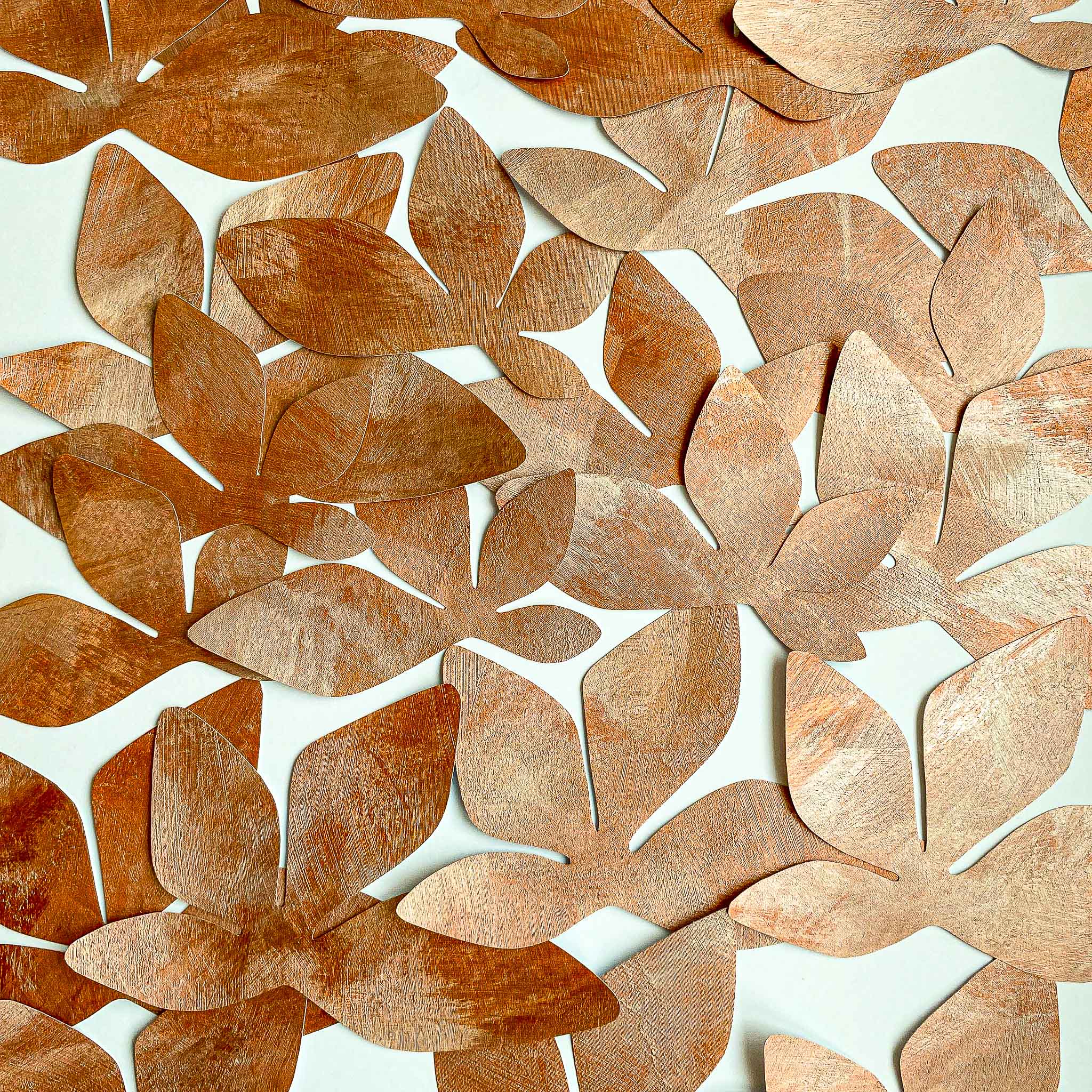 copper leaf wall decals for wallpaper border effect