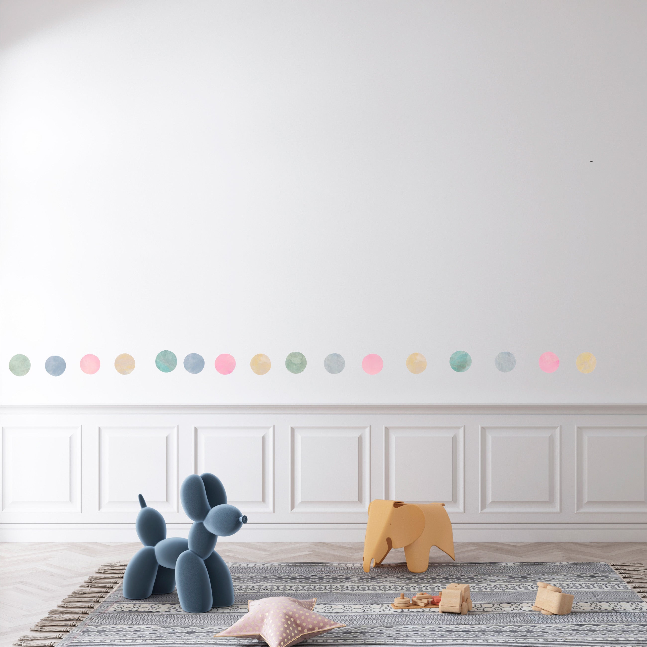 Pastel Polka Prikker wall stickers til børneværelset.