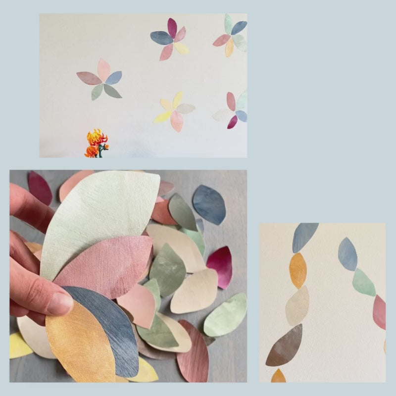 selvklæbende tapetbort og blad og blomster wall stickers
