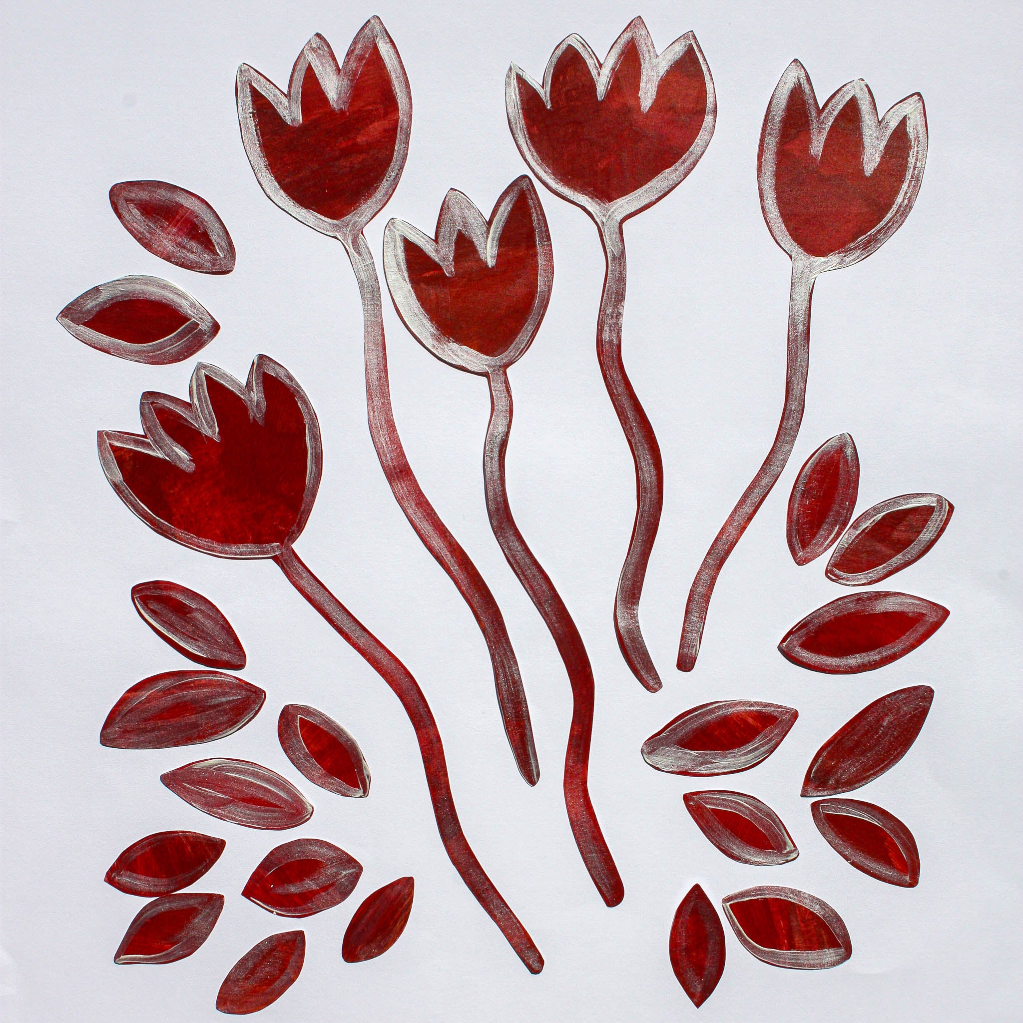 håndmalede blomster wall stickers af peel & stick tapet