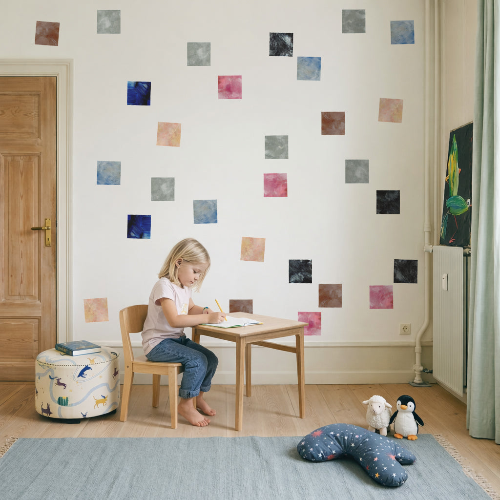 STORE FIRKANTER wall stickers til børneværelset