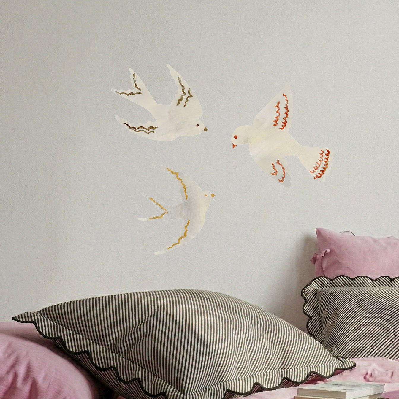 swallow bird wall art in bedroom