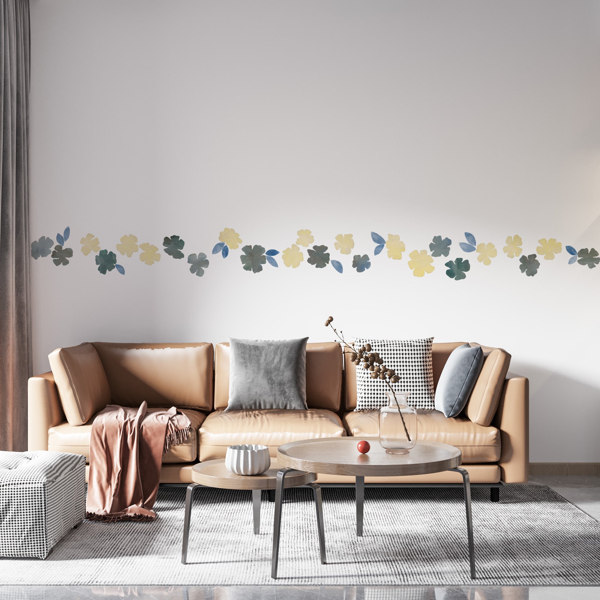 GULE BLOMSTER vægdekoration