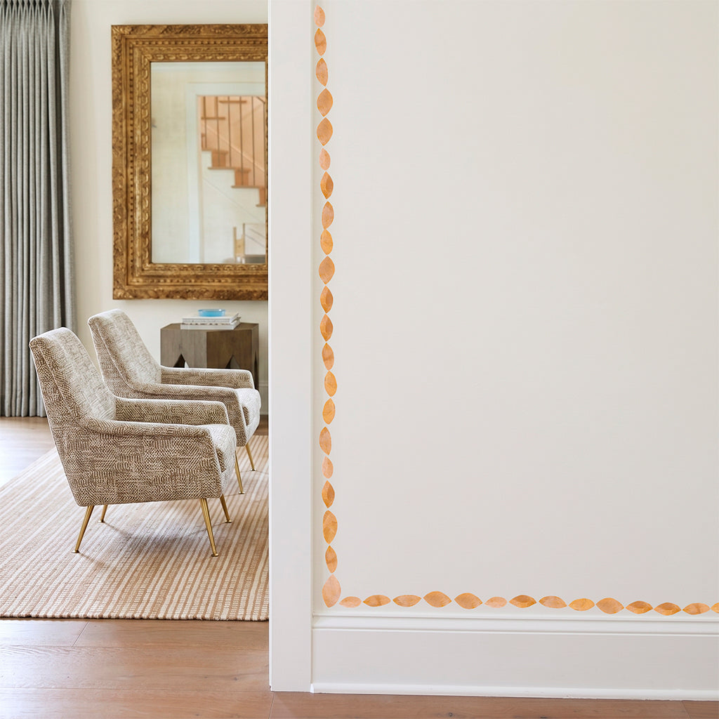 gold leaf door frame wallpaper border peel and stick