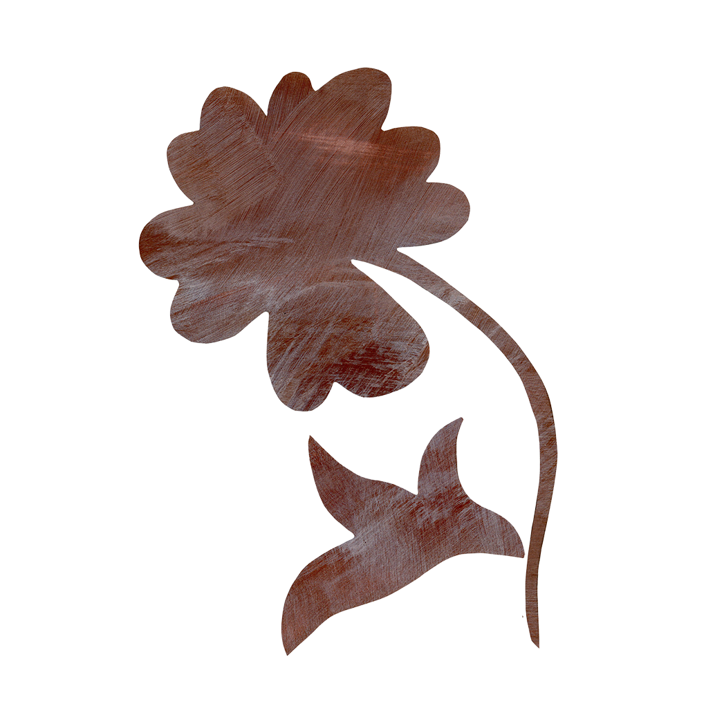 brun blomst selvklæbende vægdekoration
